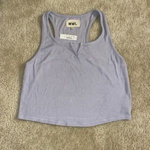 Madewell Lavender Purple Crop Notch Tank Size M